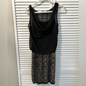 Cache Elegant Black and Gold beaded Dress